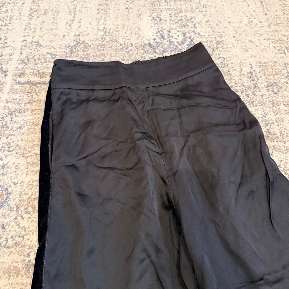 ANIYE BY Womens Black Wide Leg Trousers Velvet Side Stripe Viscose Size M - Picture 2 of 8